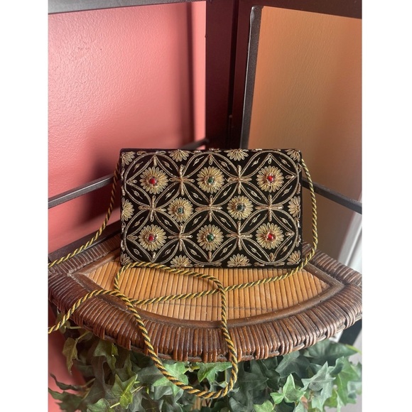 Handbags - VINTAGE velvet tinsel purse